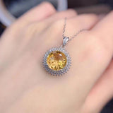 Women's Citrine Fireworks Pendant Necklace