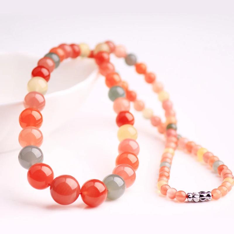 YAN YUAN Agate Beaded Necklace Jade Necklace Women's Jewelry
