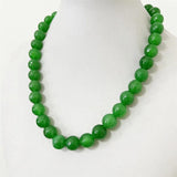 Green Emerald Jade Necklace 11-12MM for Silver Natural Stone Gem Choker
