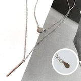925 Silver Geometric Choker Necklace Double Layers Link Chain Jewelry