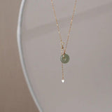 925 Silver Chain Necklace with Hetian Jade Pendant