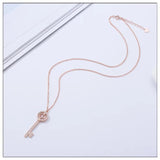 925 Silver Key Pendant Necklace Women