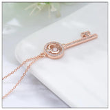 925 Silver Key Pendant Necklace Women