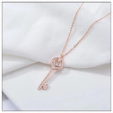 925 Silver Key Pendant Necklace Women