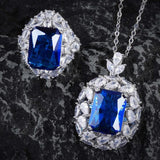 Women Necklace Emerald Zircon Jewelry Holiday Gift