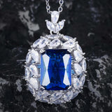 Women Necklace Emerald Zircon Jewelry Holiday Gift