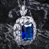 Women Necklace Emerald Zircon Jewelry Holiday Gift