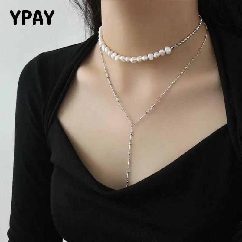 Baroque Pearl Choker Necklace 925 Sterling Silver Bead Gift