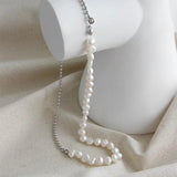 Baroque Pearl Choker Necklace 925 Sterling Silver Bead Gift
