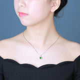 Women's Tourmaline Diamond Pendant Necklace