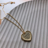 925 Silver Love Heart Letter Necklace YMN169