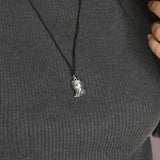 S925 Sterling Silver Dog Pendant Necklace Retro Style Jewelry