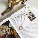 925 Silver Shell Oval Pendant Necklace Choker Jewelry
