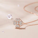 Zircon 925 Sterling Silver Clover Necklace for Women
