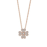 Zircon 925 Sterling Silver Clover Necklace for Women