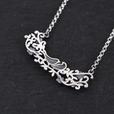 925 Silver Necklace Women Flower Bird Pendant