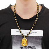European Dragon Rectangle 24KT Pendant Necklace
