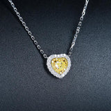 Heart Pendant Zircon Diamond Necklace Wedding