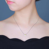 Heart Pendant Zircon Diamond Necklace Wedding