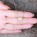 Heart Pendant Zircon Diamond Necklace Wedding