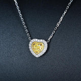 Heart Pendant Zircon Diamond Necklace Wedding