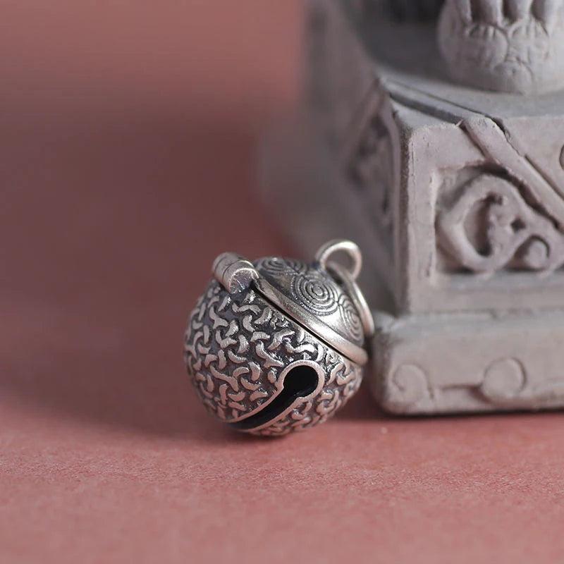 S925 Sterling Silver Necklace, Chinese Wind Bell Pendant