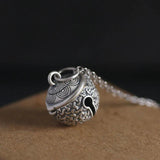 S925 Sterling Silver Necklace, Chinese Wind Bell Pendant