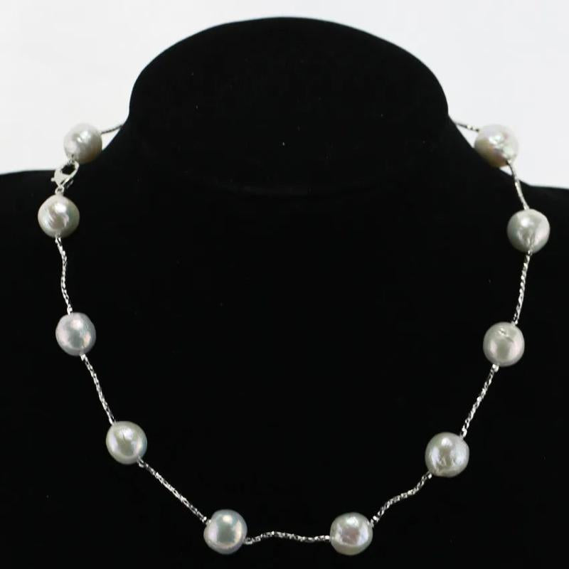 Baroque AA+ Pearl Necklace Pendant - Natural Pearl Chain