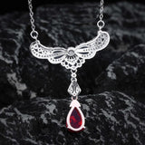 Angel Wings Water Drop Necklace Female Collar Chain Jewelry