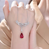 Angel Wings Water Drop Necklace Female Collar Chain Jewelry