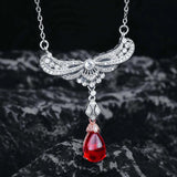 Angel Wings Water Drop Necklace Female Collar Chain Jewelry