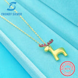 Christmas Elk 925 Sterling Silver Collarbone Chain Gift