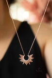 925 Silver Sun Charm Necklace Smiling Design