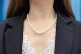 5-6MM Freshwater Pearl Necklace with Zircon Crystal Clasp