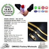 Flat Snake Chain Necklace 18KT Wedding Gift