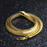 Flat Snake Chain Necklace 18KT Wedding Gift