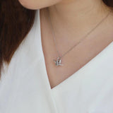 S925 Sterling Silver Necklace Retro Orchid Crane Pendant Jewelry