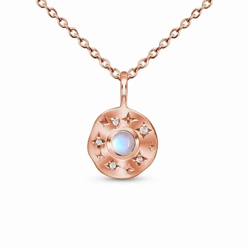 S925 Sterling Silver Moonstone Pendant Necklace for Women