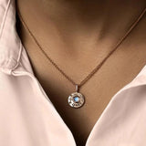 S925 Sterling Silver Moonstone Pendant Necklace for Women