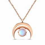 Sterling Silver Moonstone Charm Necklace - Couple's Jewelry