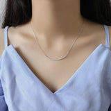 925 Silver Zircon Choker Necklace Gift Jewelry YMN125