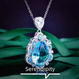 Water Drop Pear Necklace High Carbon Zircon Female Jewelry