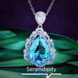 Water Drop Pear Necklace High Carbon Zircon Female Jewelry