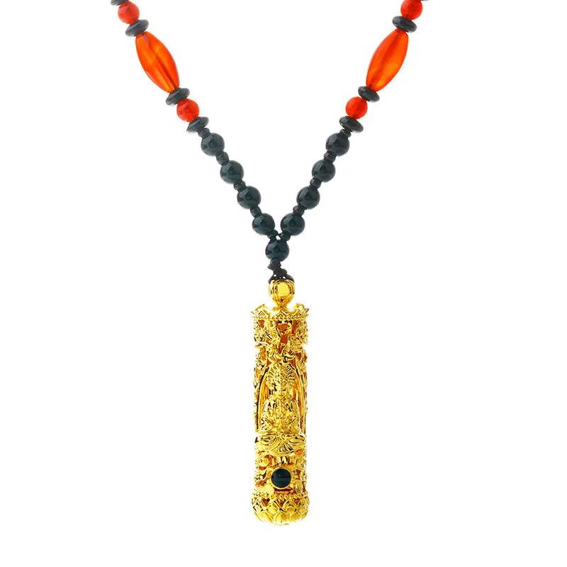 Vintage GUANYIN 24KT Pendant Necklace NL215