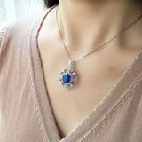 Women Tanzanite Sapphire Necklace Collar Chain Jewelry Gift