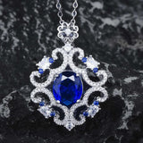 Women Tanzanite Sapphire Necklace Collar Chain Jewelry Gift