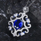 Women Tanzanite Sapphire Necklace Collar Chain Jewelry Gift
