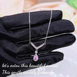 Women's Necklace Angel Wings Pink Diamond Pendant Necklace