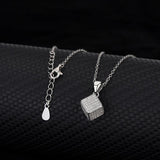 European American Square S925 Silver Necklace & Earrings