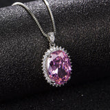 Original Women's Necklace Oval Ruby Pendant Necklace